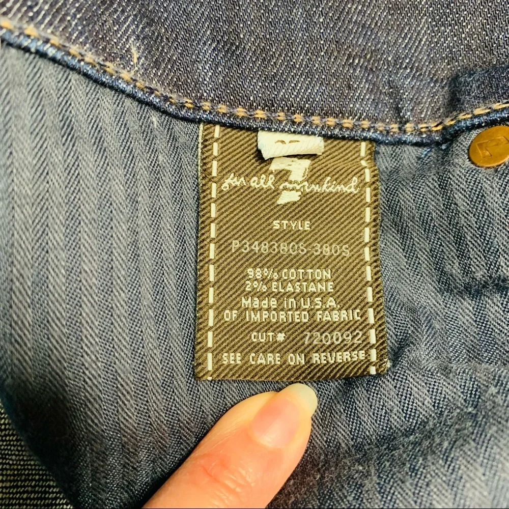 7 For All Mankind 7FAM dojo Crop Denim Jeans Size 27